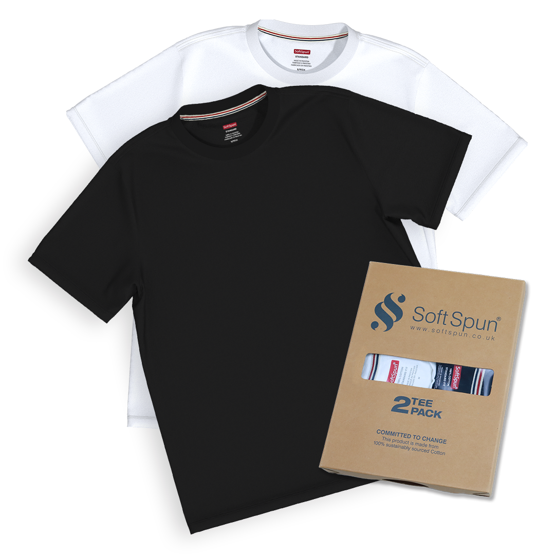 2 Pack Men Crew Neck Short Sleeve T-Shirts