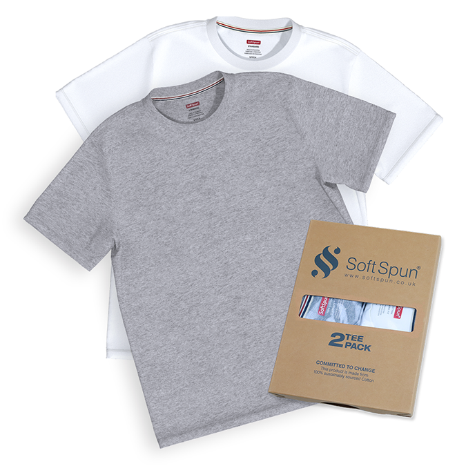 2 Pack Men Crew Neck Short Sleeve T-Shirts