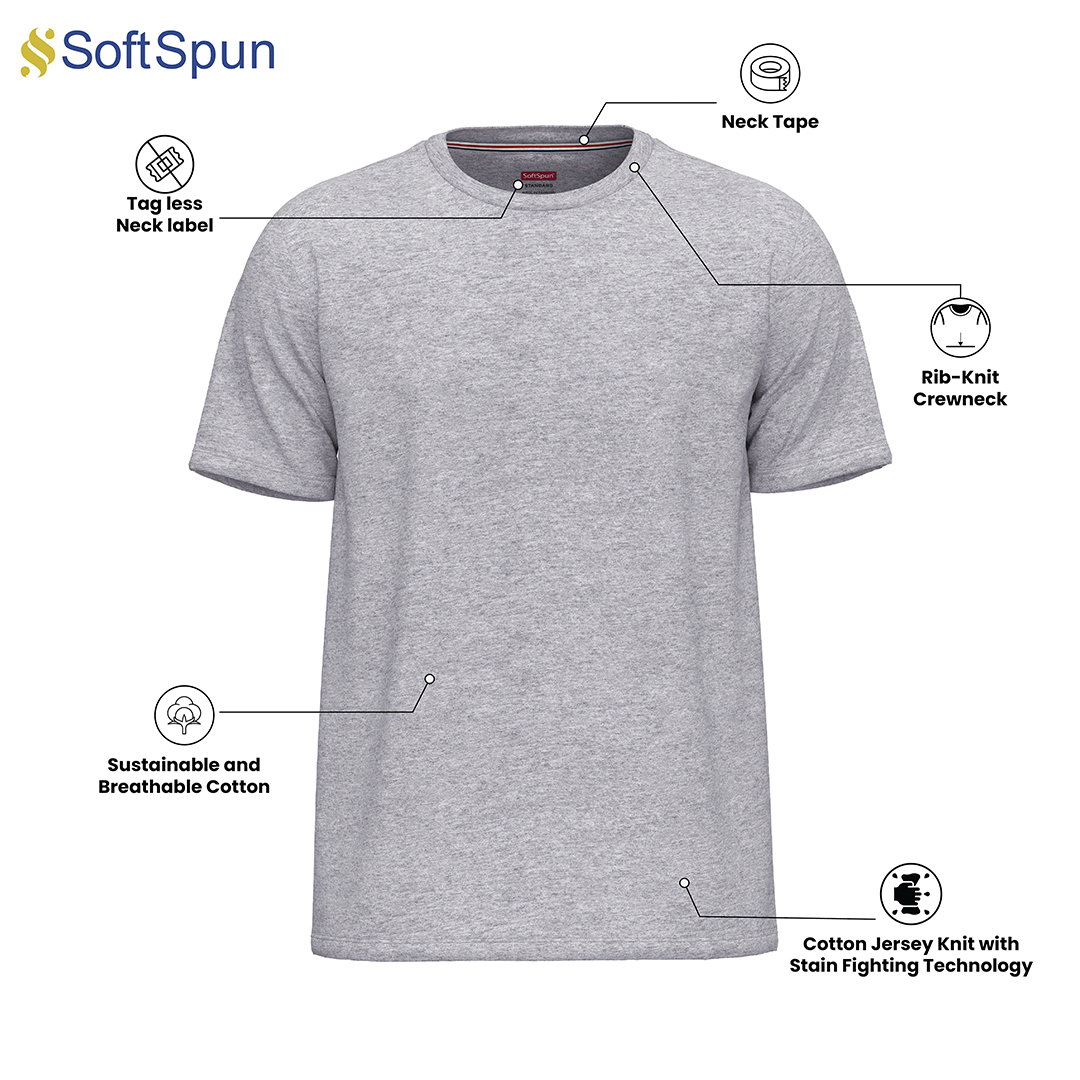 2 Pack Men Crew Neck Short Sleeve T-Shirts