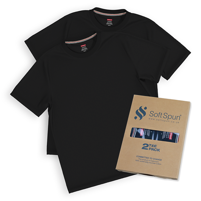 2 Pack Men Crew Neck Short Sleeve T-Shirts