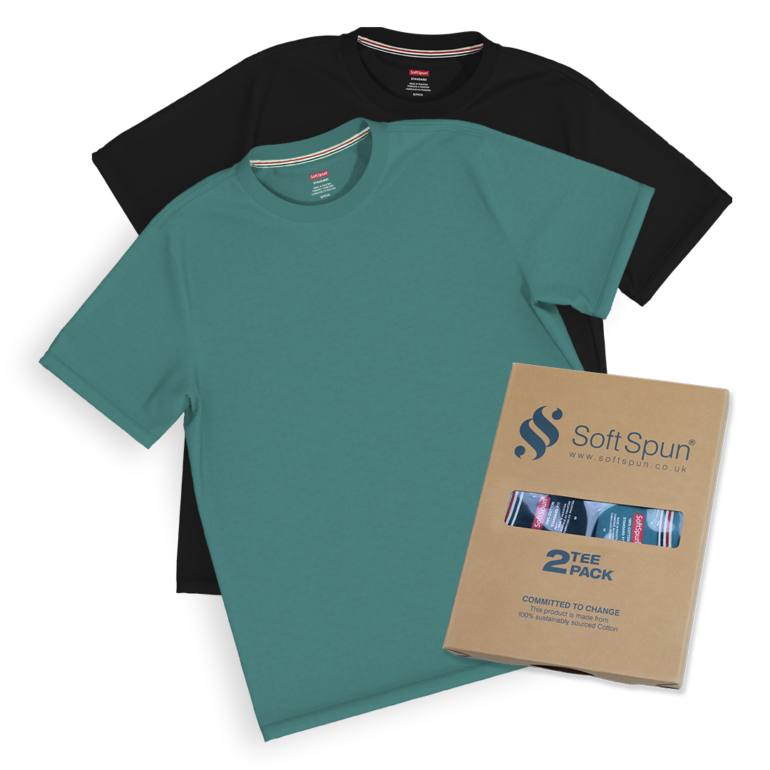 2 Pack Men Crew Neck Short Sleeve T-Shirts