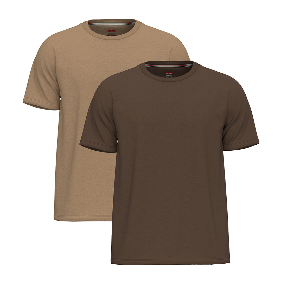 2 Pack Men Crew Neck Short Sleeve T-Shirts