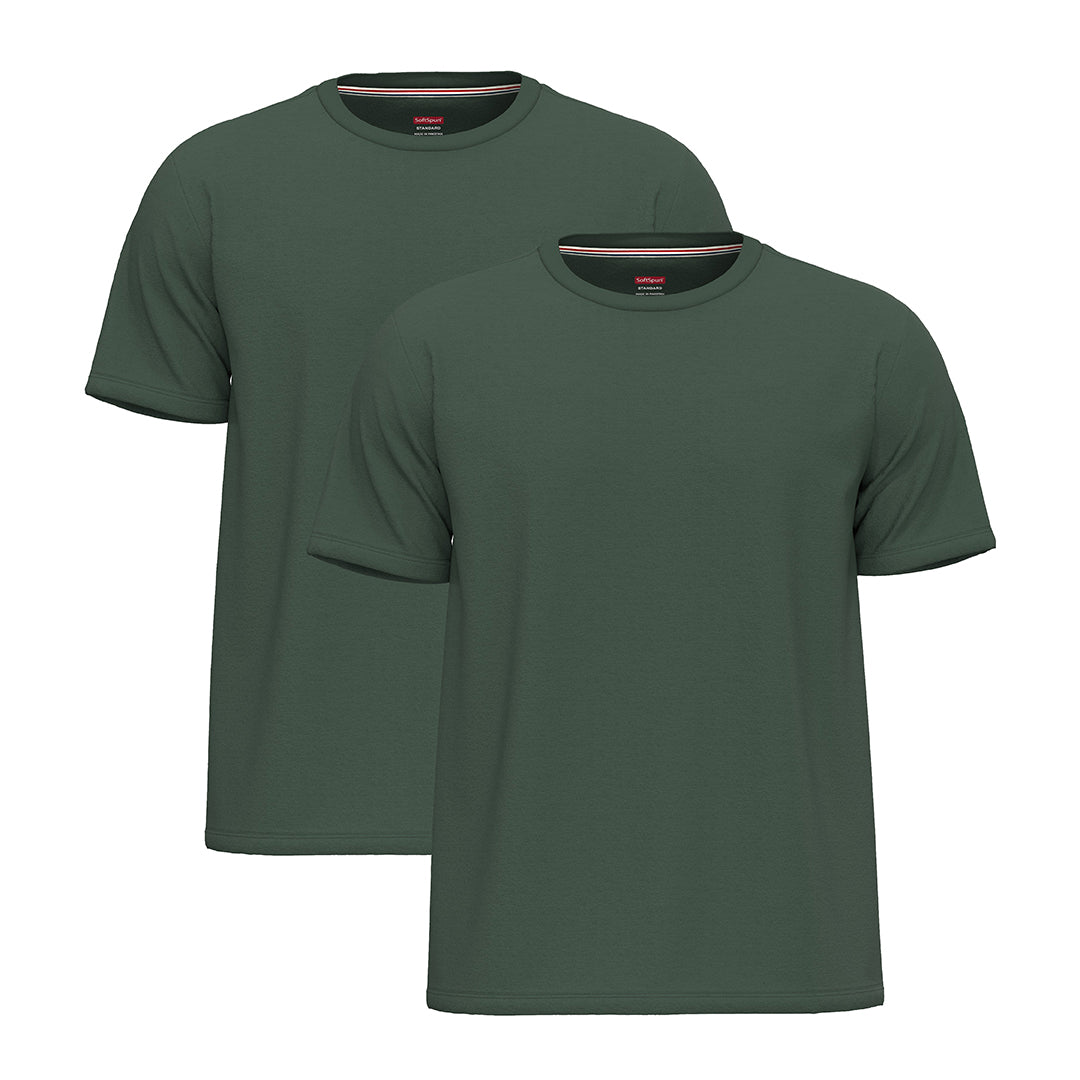 2 Pack Men Crew Neck Short Sleeve T-Shirts