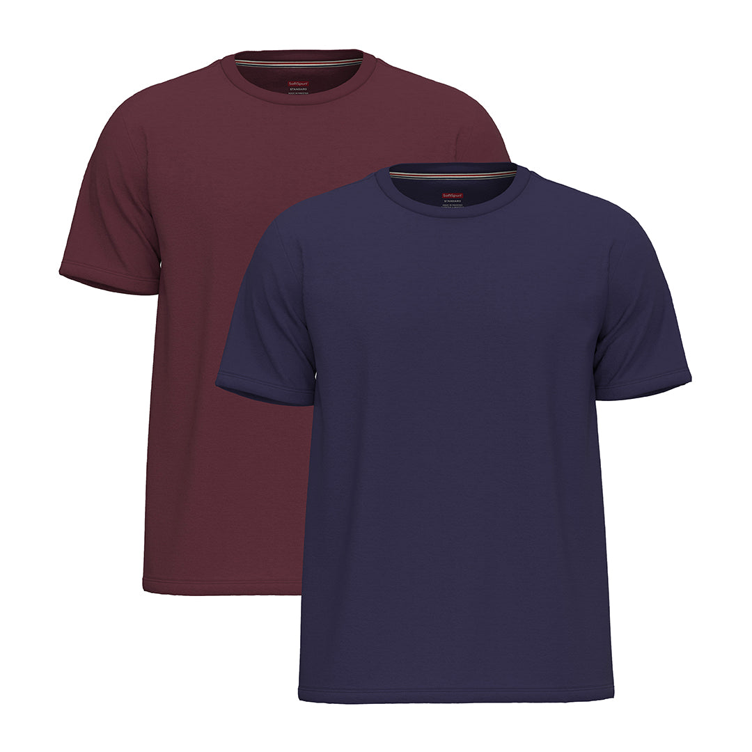 2 Pack Men Crew Neck Short Sleeve T-Shirts