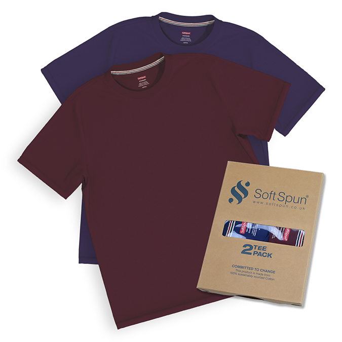 2 Pack Men Crew Neck Short Sleeve T-Shirts