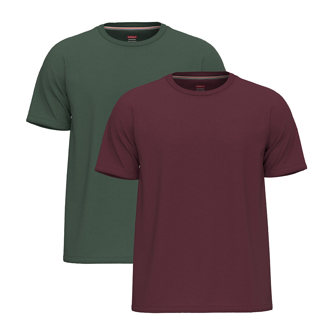 2 Pack Men Crew Neck Short Sleeve T-Shirts