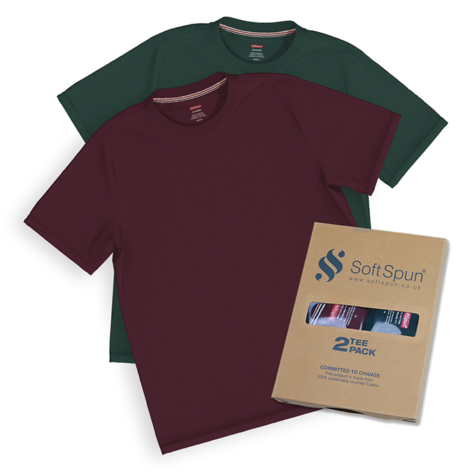 2 Pack Men Crew Neck Short Sleeve T-Shirts