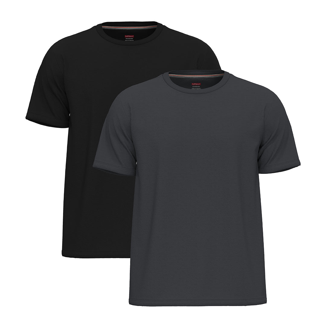 2 Pack Men Crew Neck Short Sleeve T-Shirts