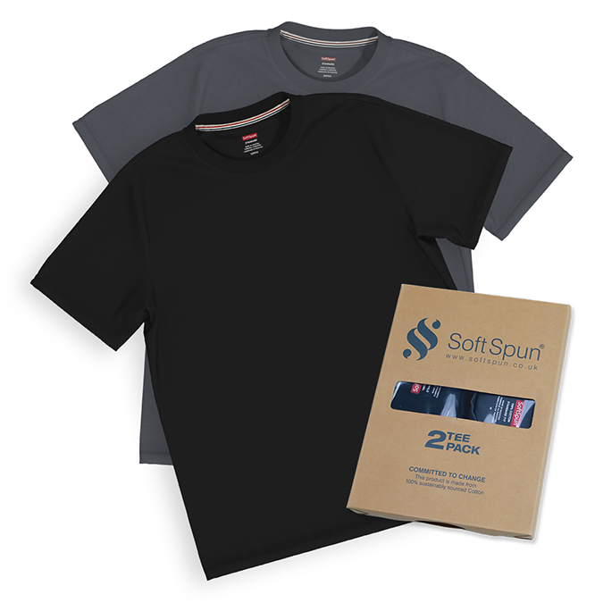 2 Pack Men Crew Neck Short Sleeve T-Shirts