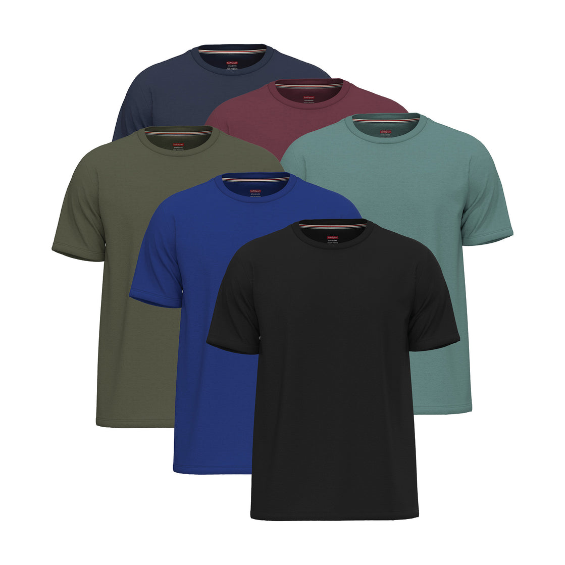 BASIC COTTON Men’s Crew Neck T-Shirt – 100% Premium Cotton Slim Fit Tee, Made In Italy (Free Spirit Brand)