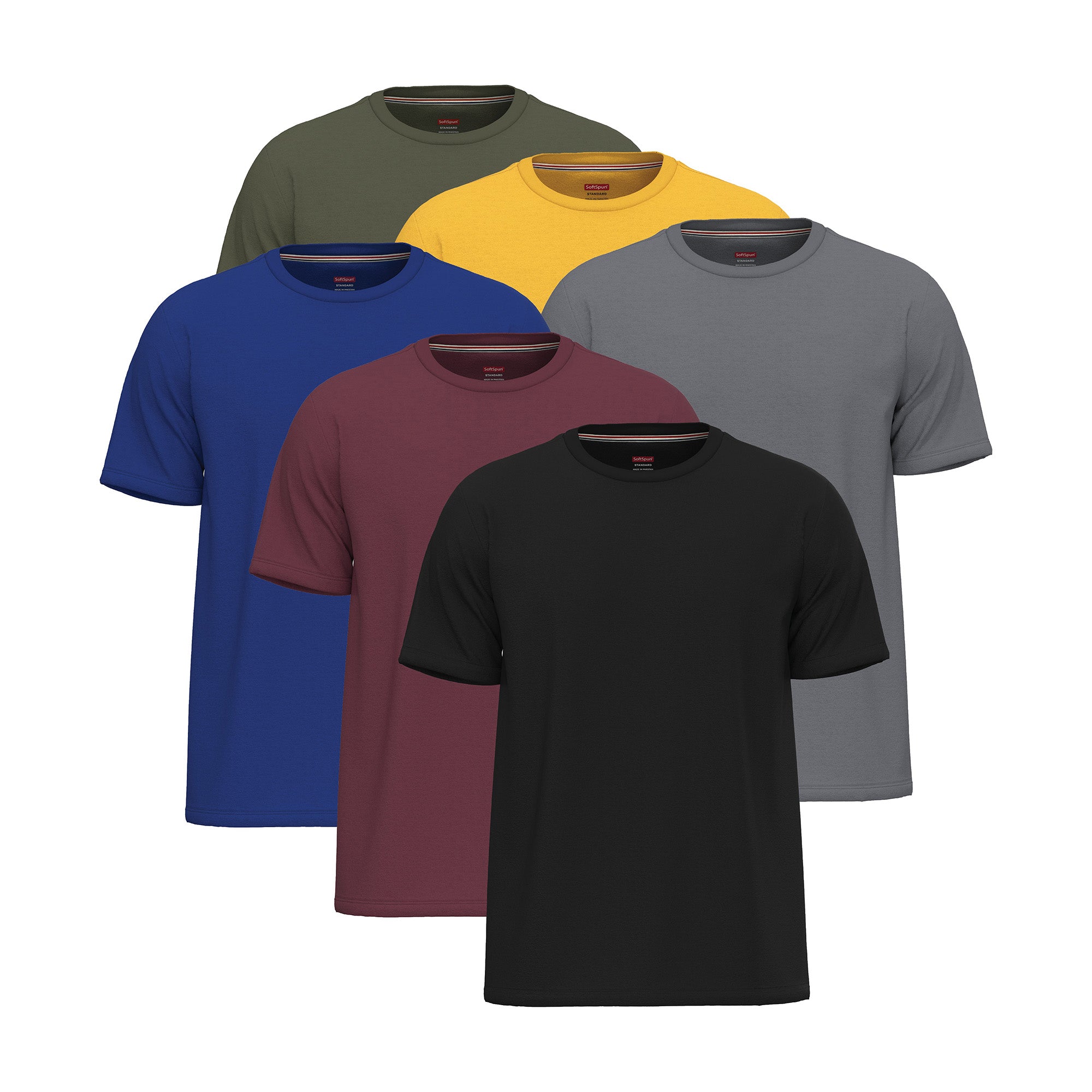 6-Pack 100% Cotton Crew Neck T-Shirts for Men UK – Pre-Shrunk