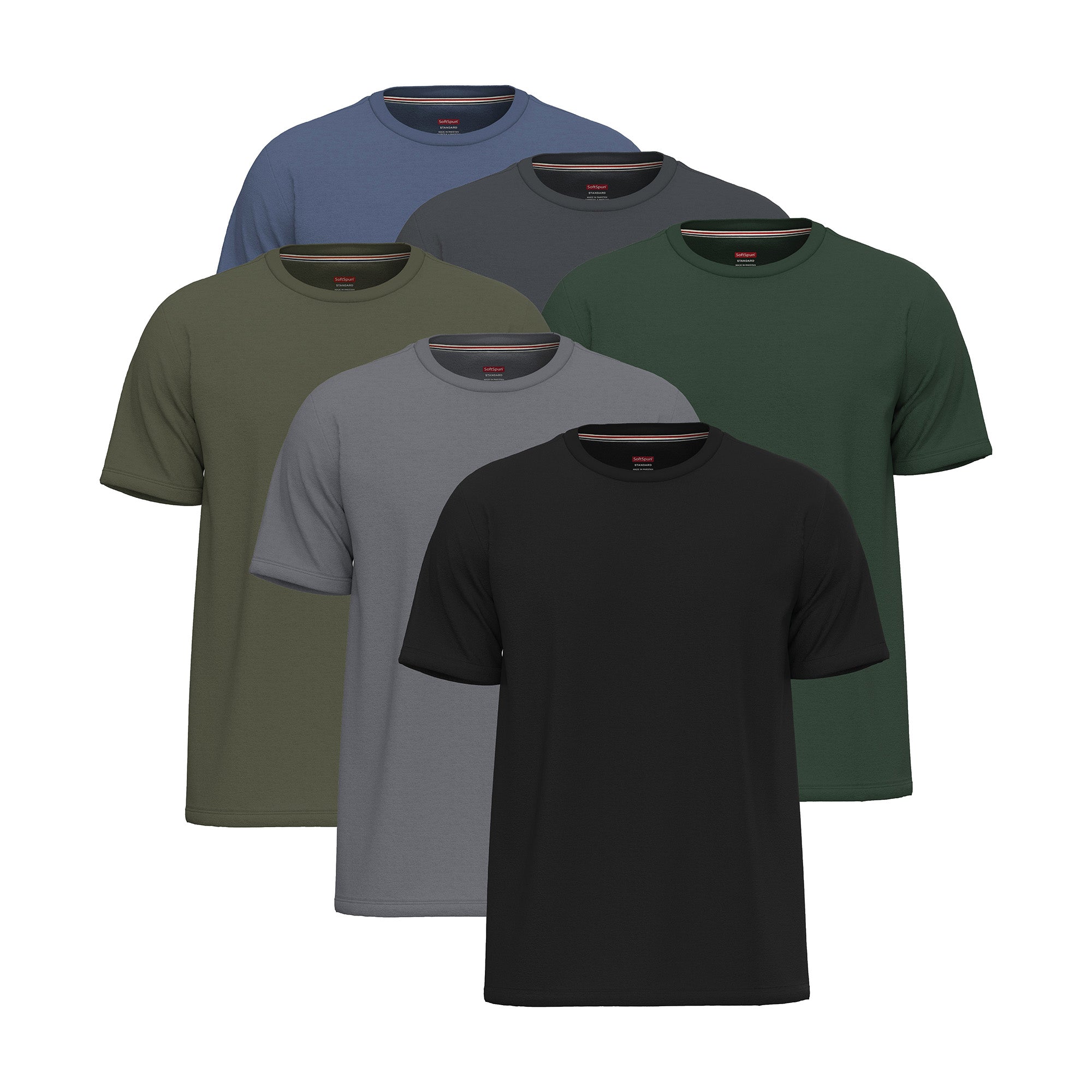 6-Pack 100% Cotton Crew Neck T-Shirts for Men UK – Pre-Shrunk