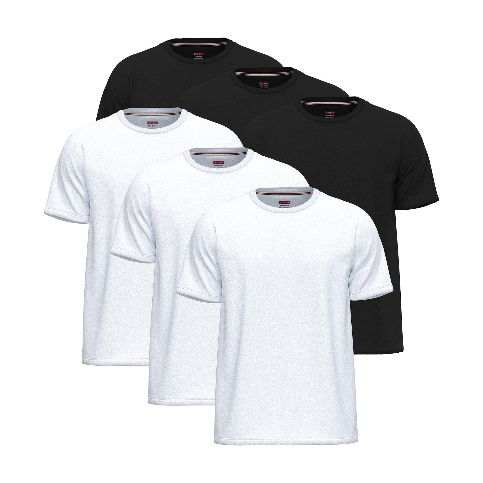 6-Pack 100% Cotton Crew Neck T-Shirts for Men UK – Pre-Shrunk