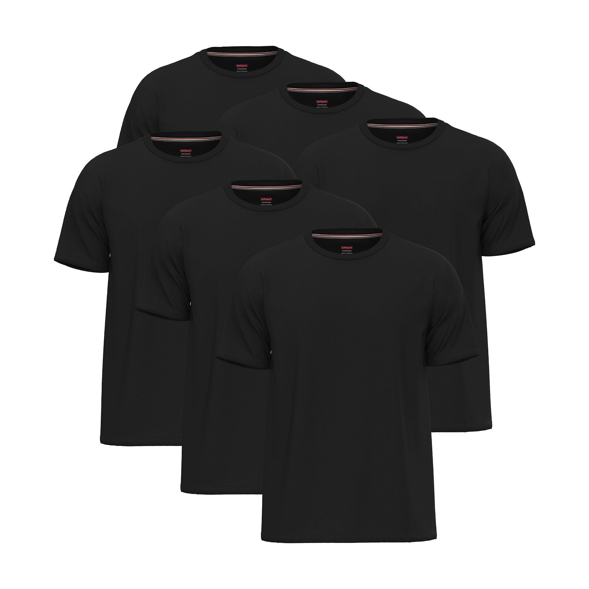 6-Pack 100% Cotton Crew Neck T-Shirts for Men UK – Pre-Shrunk