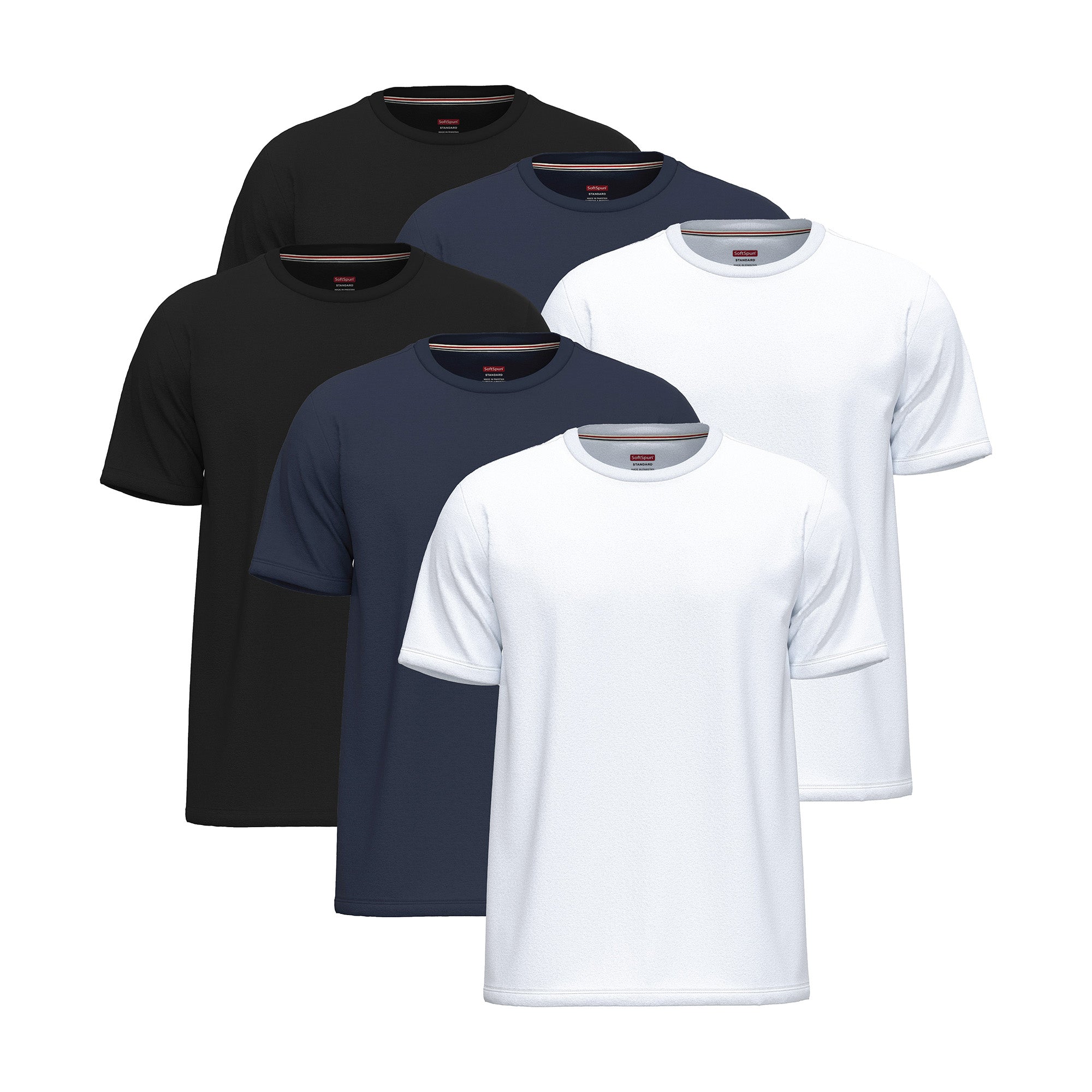 6-Pack 100% Cotton Crew Neck T-Shirts for Men UK – Pre-Shrunk