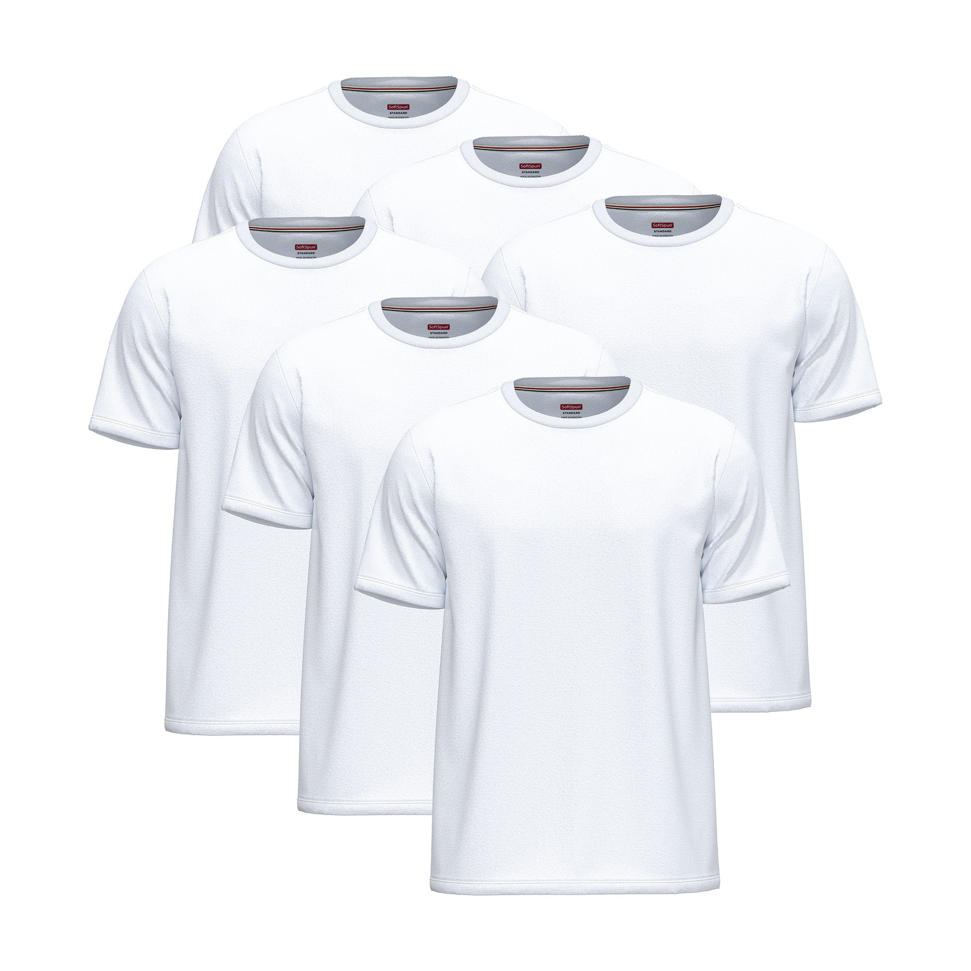 6-Pack 100% Cotton Crew Neck T-Shirts for Men UK – Pre-Shrunk