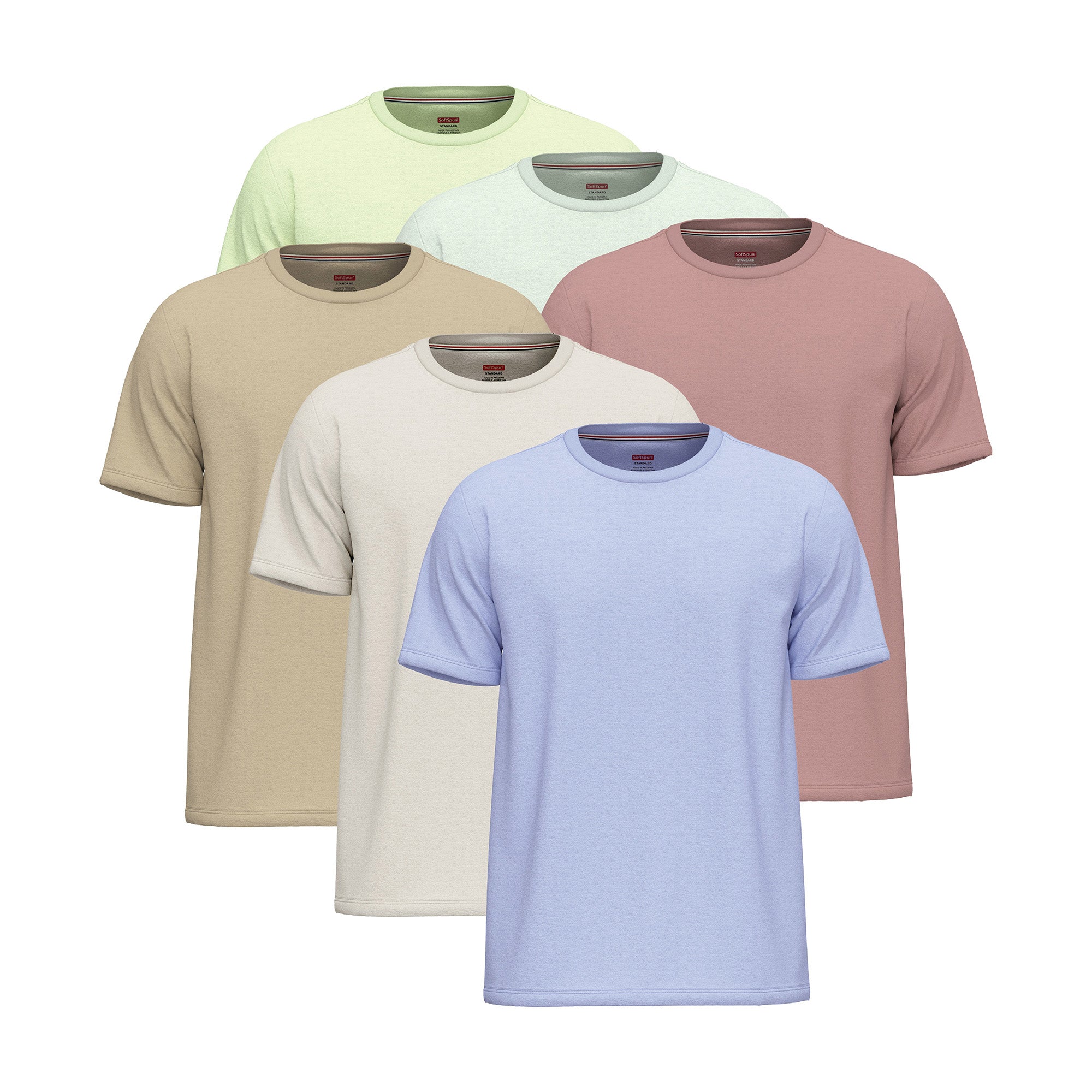 6-Pack 100% Cotton Crew Neck T-Shirts for Men UK – Pre-Shrunk