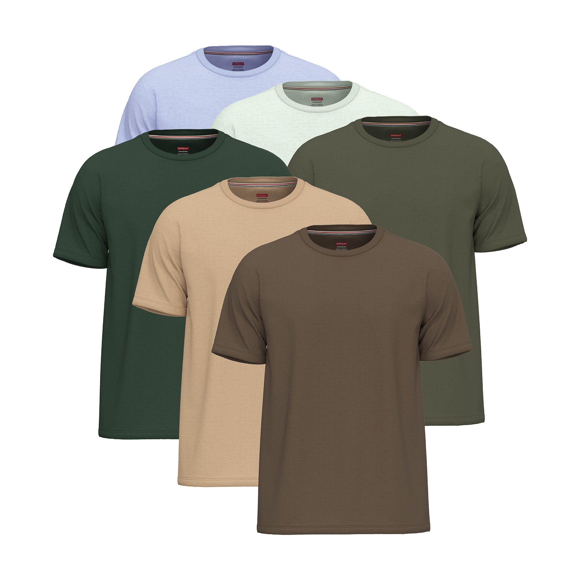 6-Pack 100% Cotton Crew Neck T-Shirts for Men UK – Pre-Shrunk