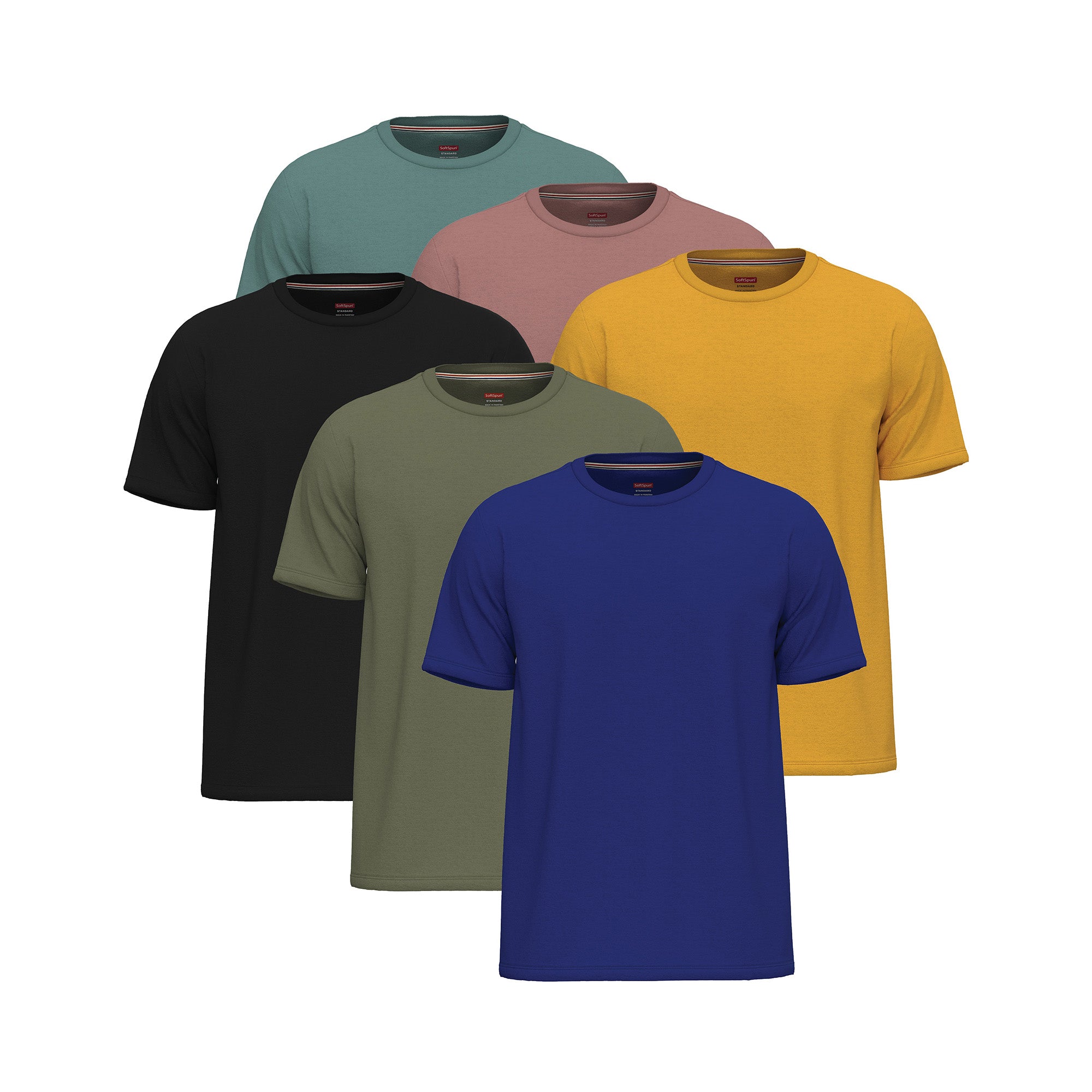 6-Pack 100% Cotton Crew Neck T-Shirts for Men UK – Pre-Shrunk